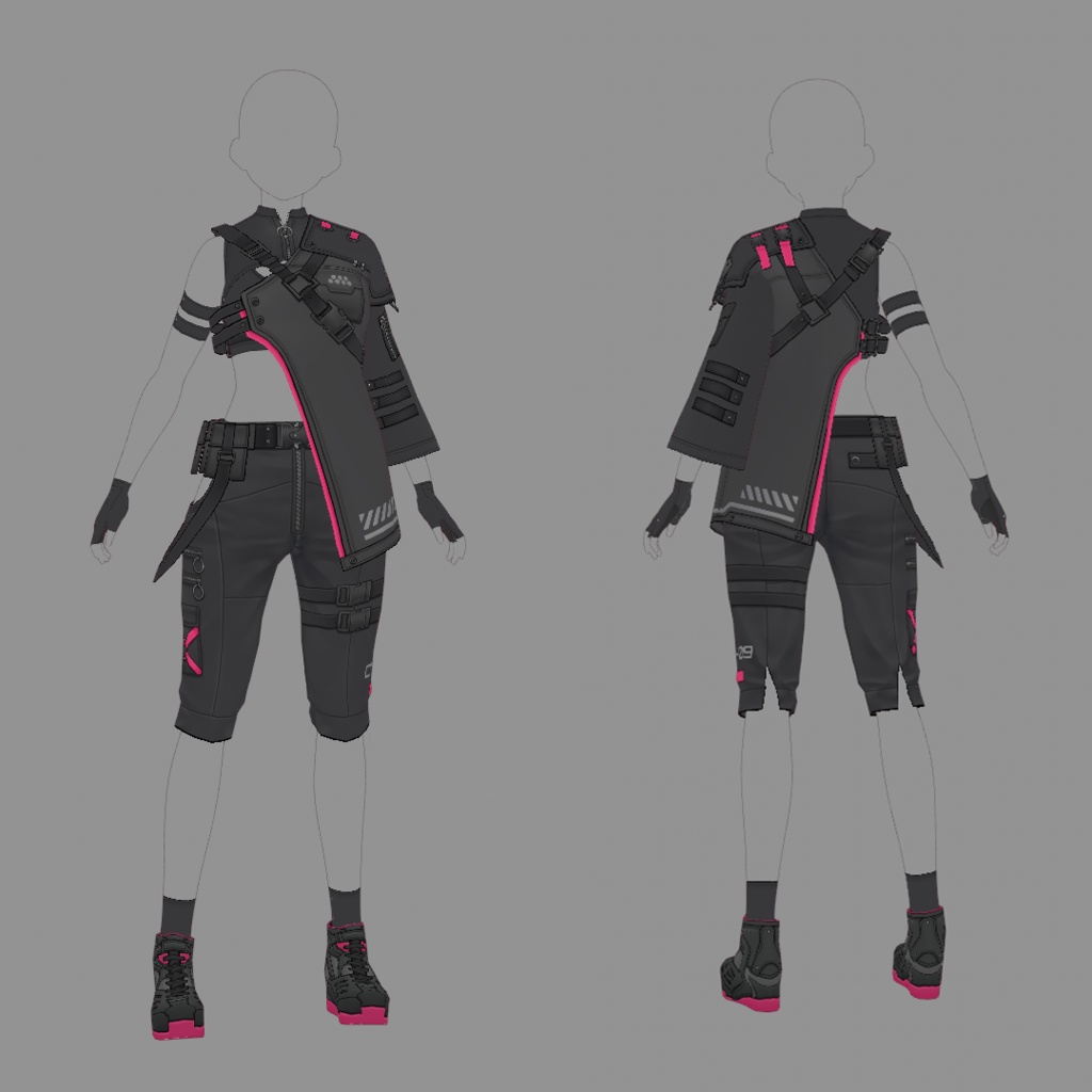 【VRoid texture 46】サイバーミリタリー9