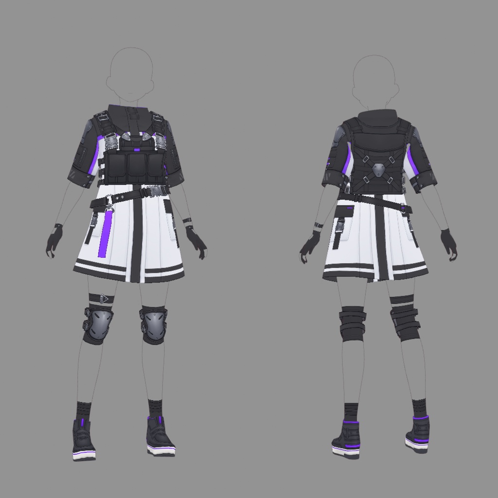 【VRoid texture 48】サイバーミリタリー10