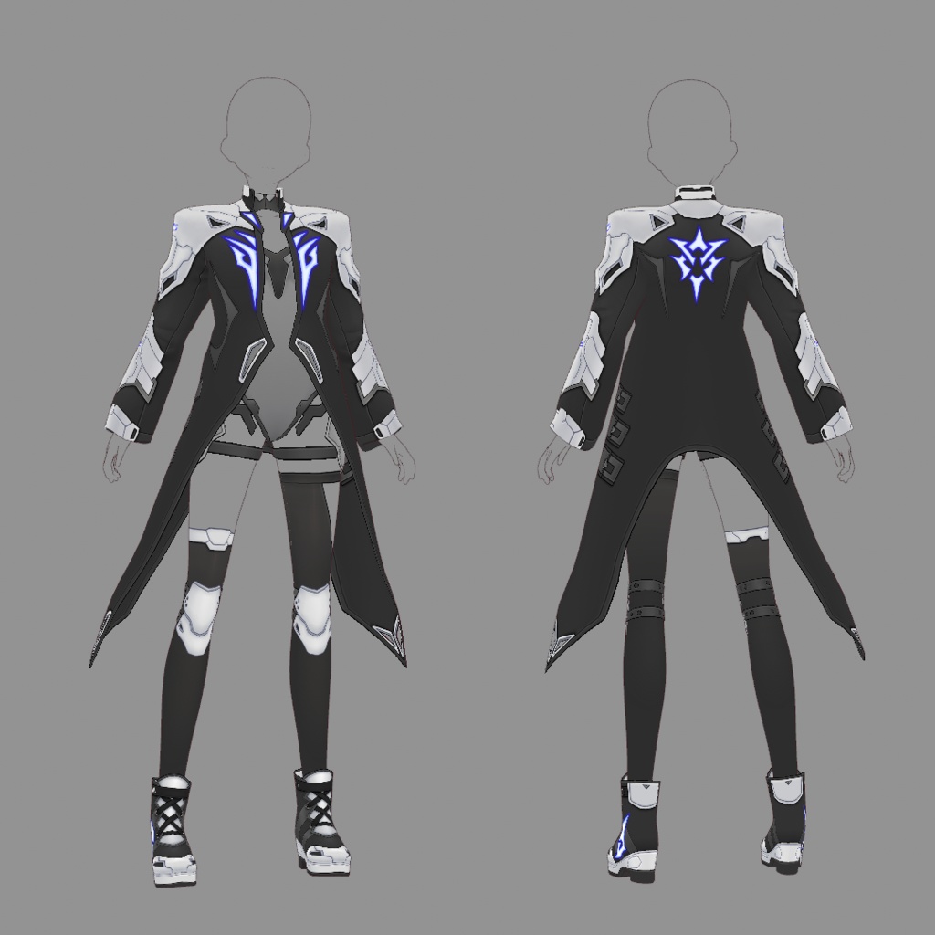 【VRoid texture 55】サイバーコート2