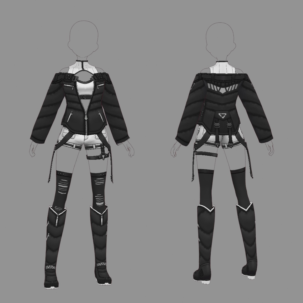 【VRoid texture 60】サイバーミリタリー14