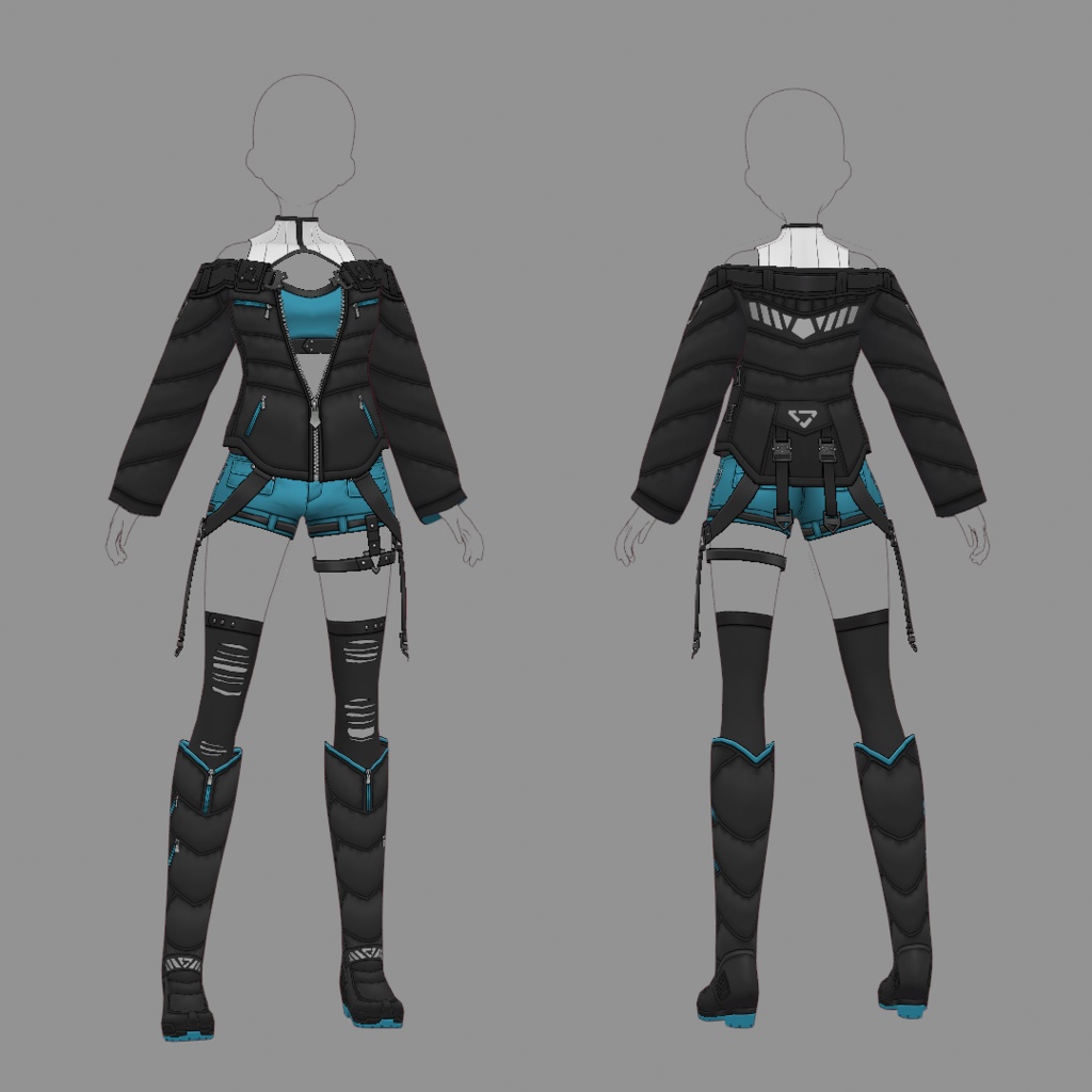 【VRoid texture 60】サイバーミリタリー14