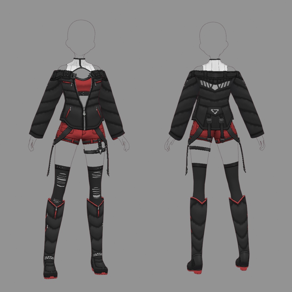 【VRoid texture 60】サイバーミリタリー14