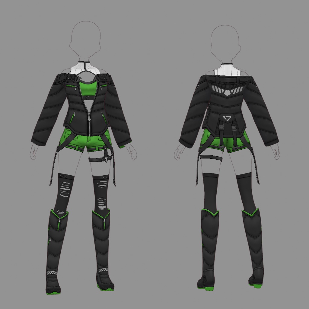 【VRoid texture 60】サイバーミリタリー14