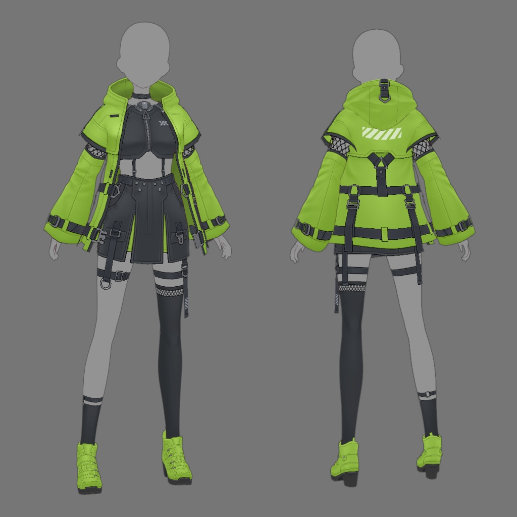 【VRoid texture 66】サイバーミリタリー16