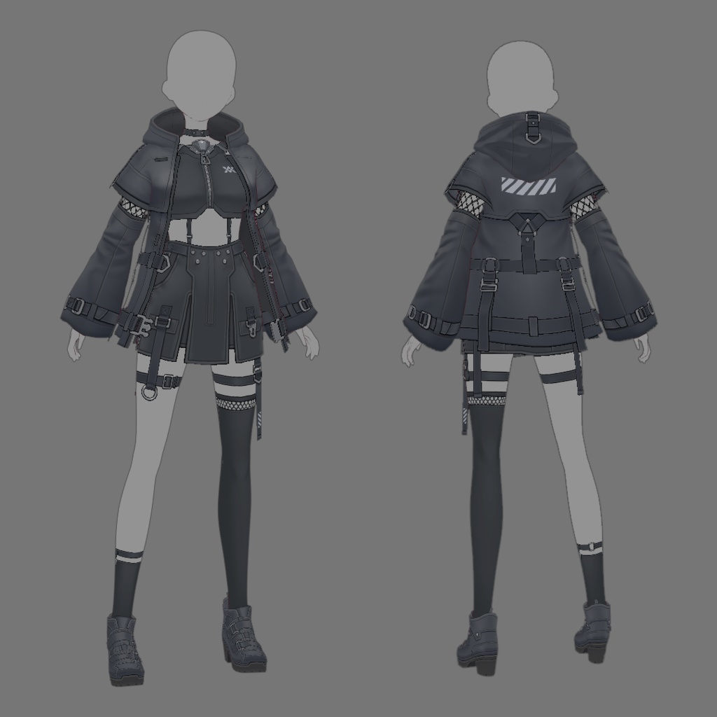 【VRoid texture 66】サイバーミリタリー16