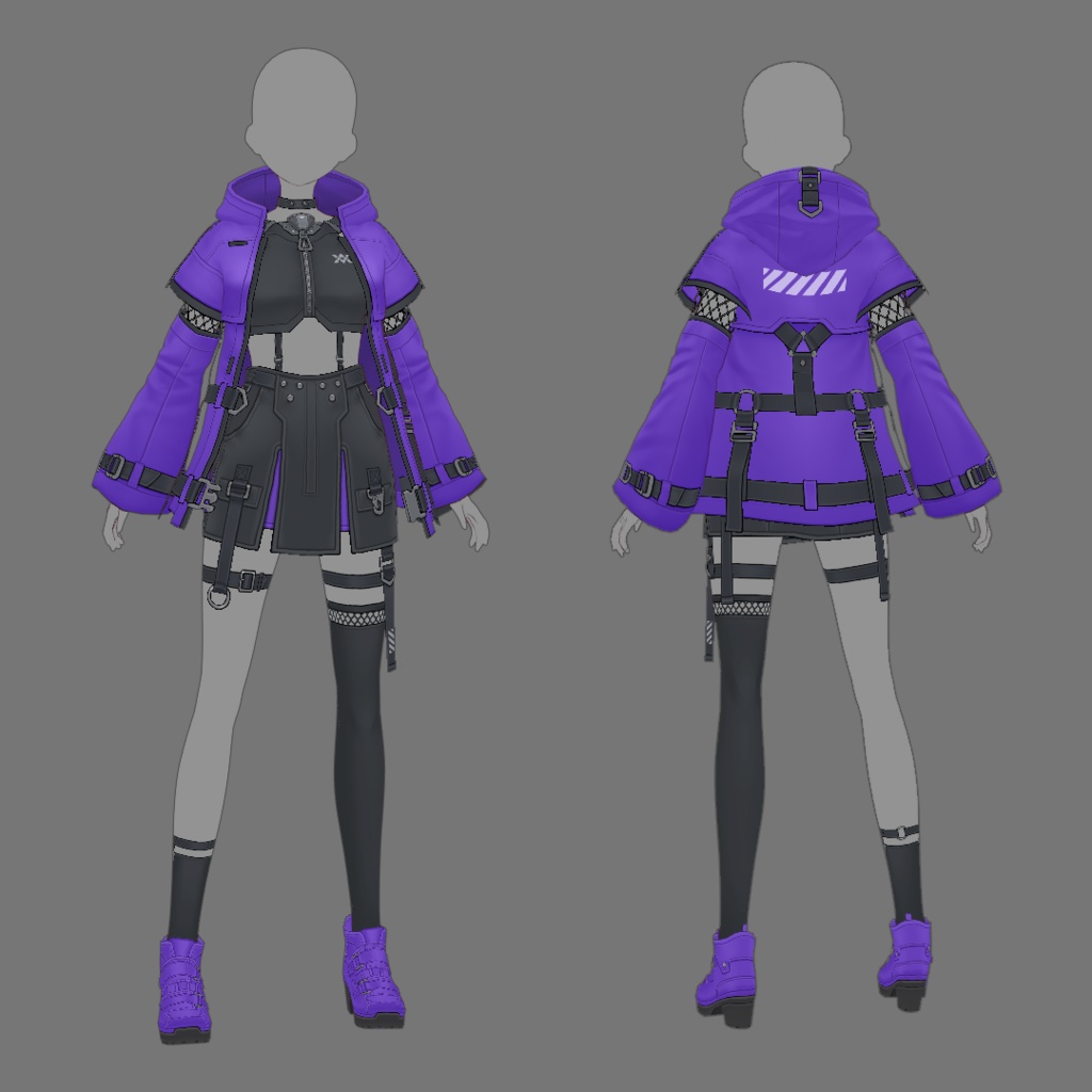 【VRoid texture 66】サイバーミリタリー16