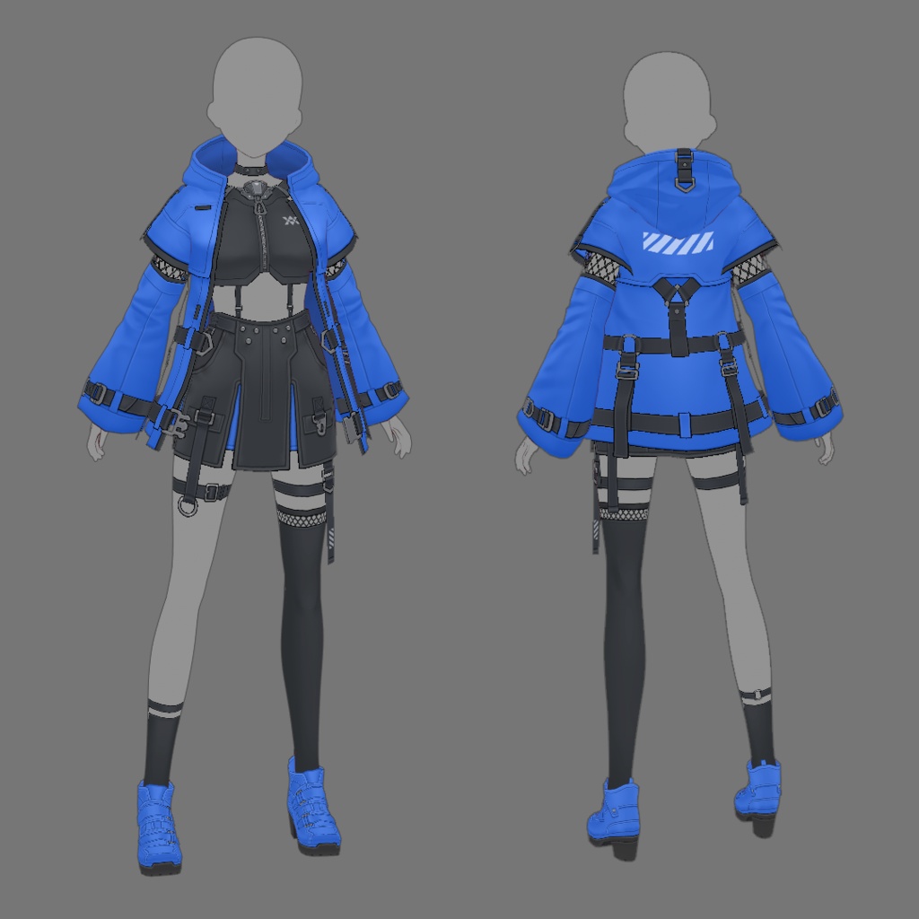 【VRoid texture 66】サイバーミリタリー16