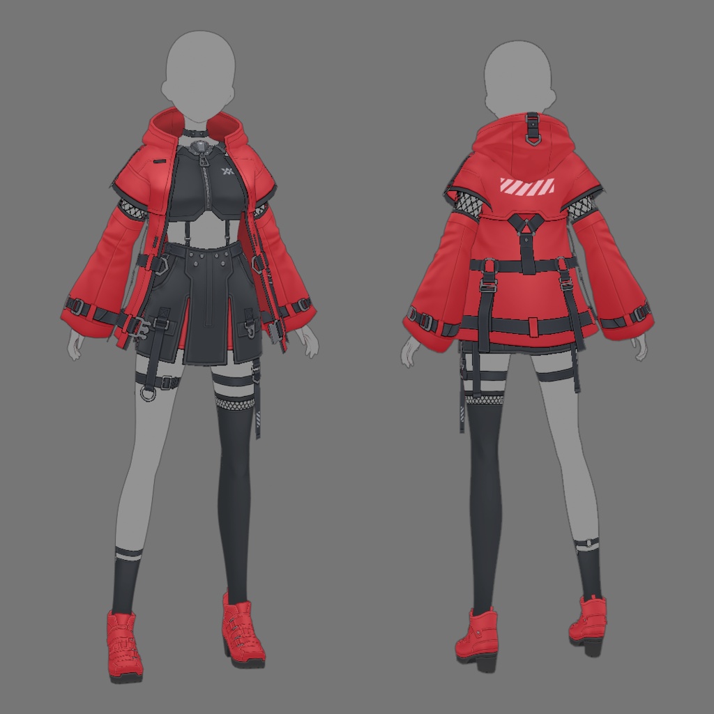 【VRoid texture 66】サイバーミリタリー16