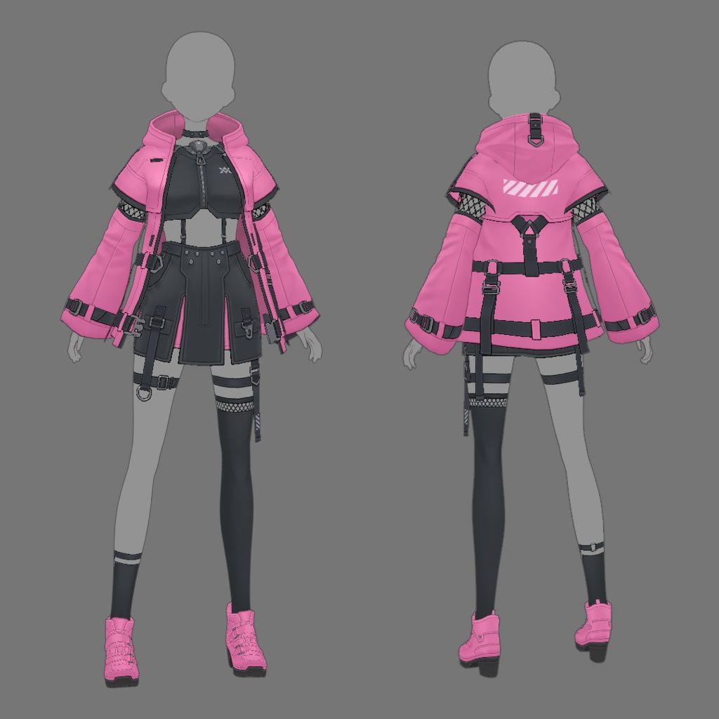 【VRoid texture 66】サイバーミリタリー16