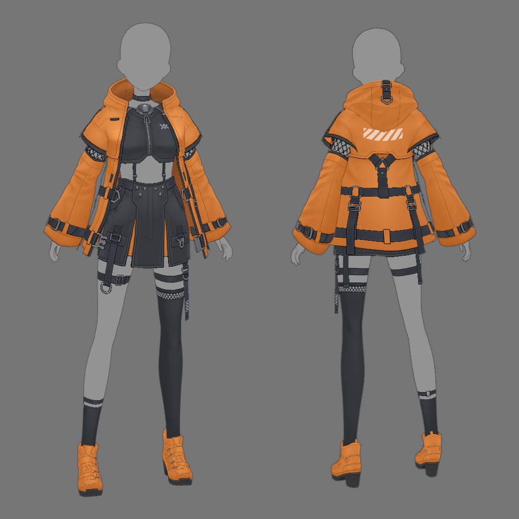 【VRoid texture 66】サイバーミリタリー16