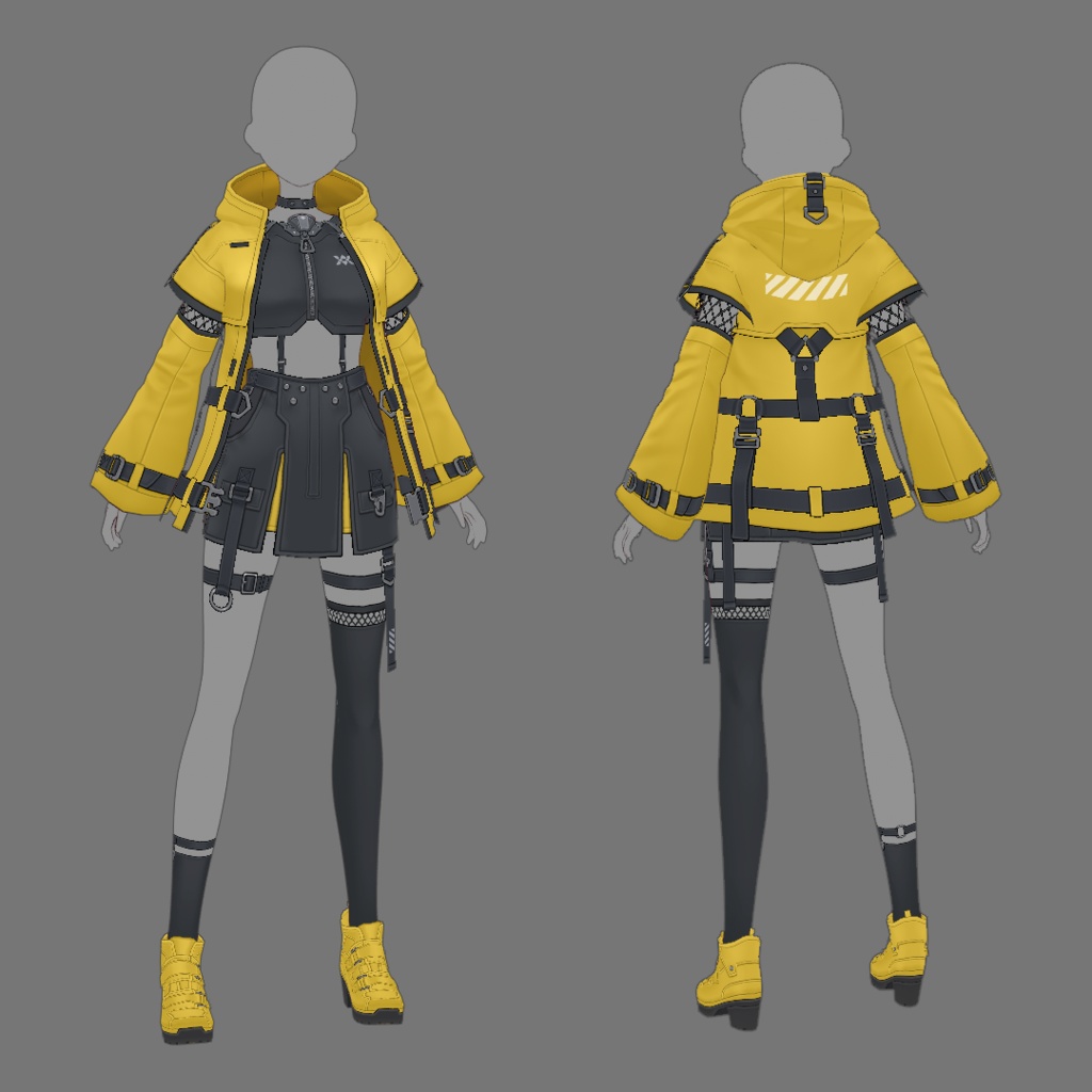 【VRoid texture 66】サイバーミリタリー16