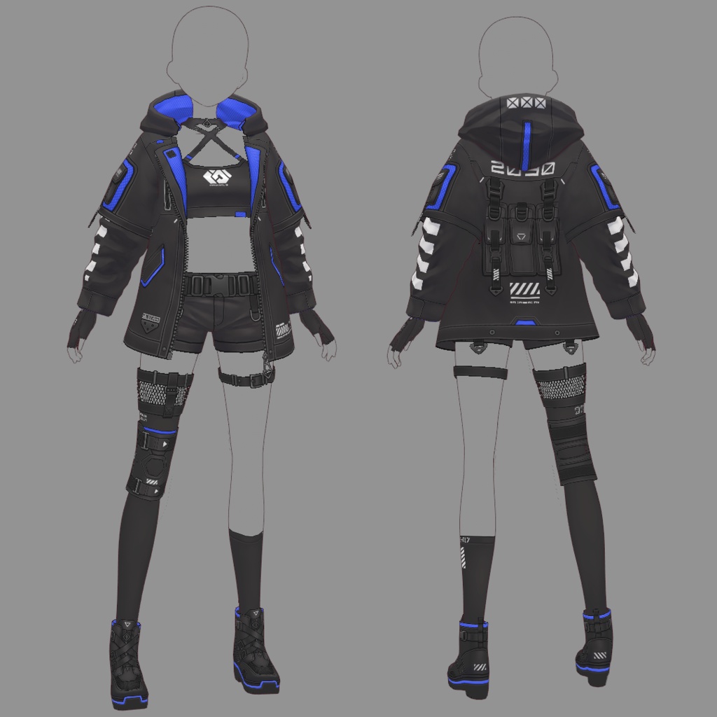 【VRoid texture 69】サイバーミリタリー17