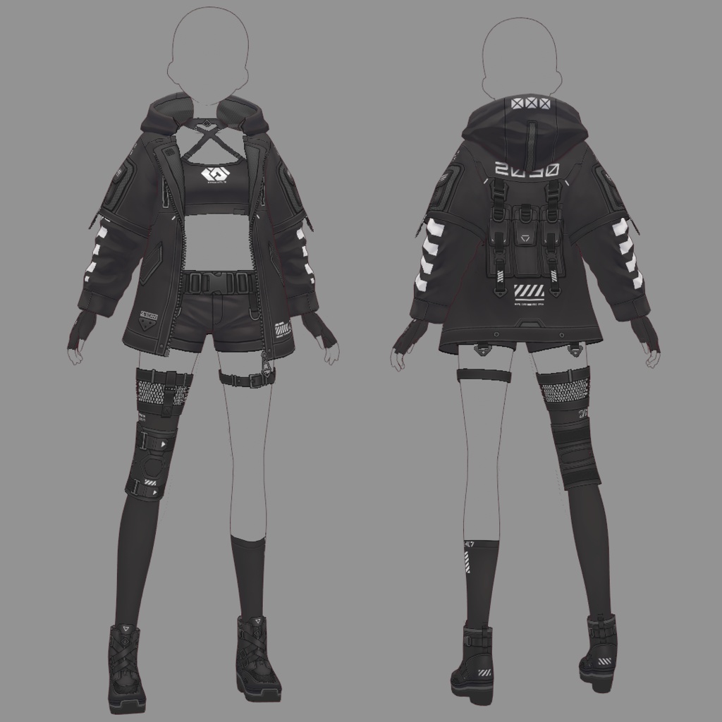 【VRoid texture 69】サイバーミリタリー17