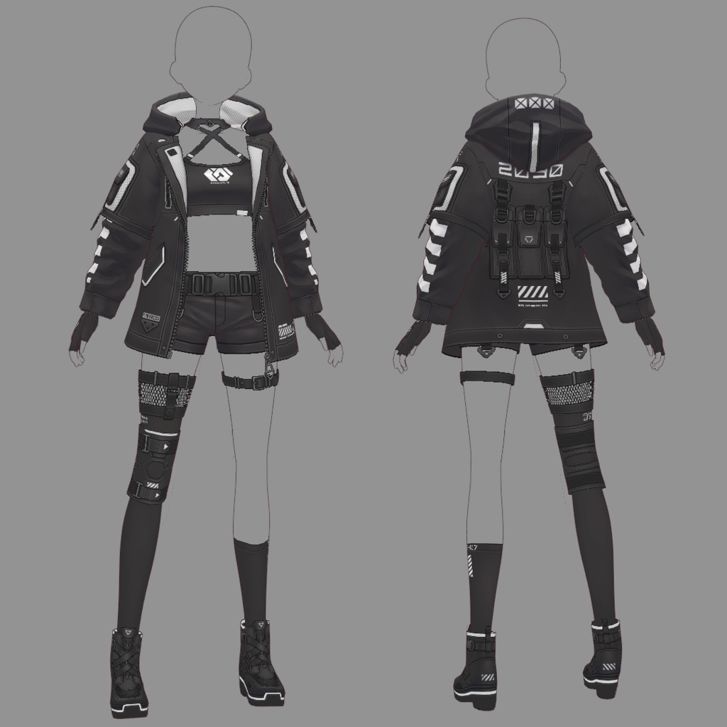 【VRoid texture 69】サイバーミリタリー17