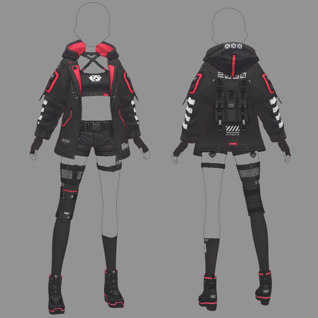 【VRoid texture 69】サイバーミリタリー17