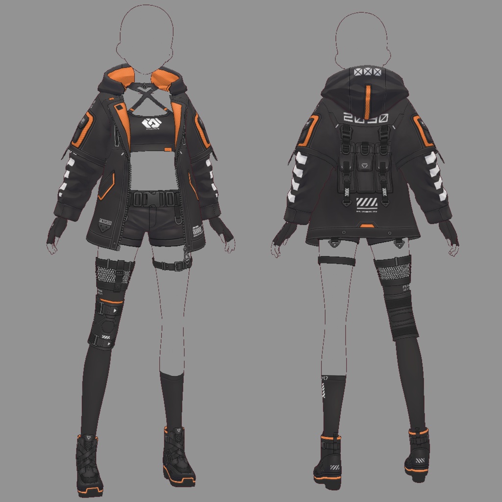 【VRoid texture 69】サイバーミリタリー17