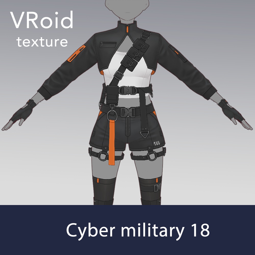 【VRoid texture 71】サイバーミリタリー18