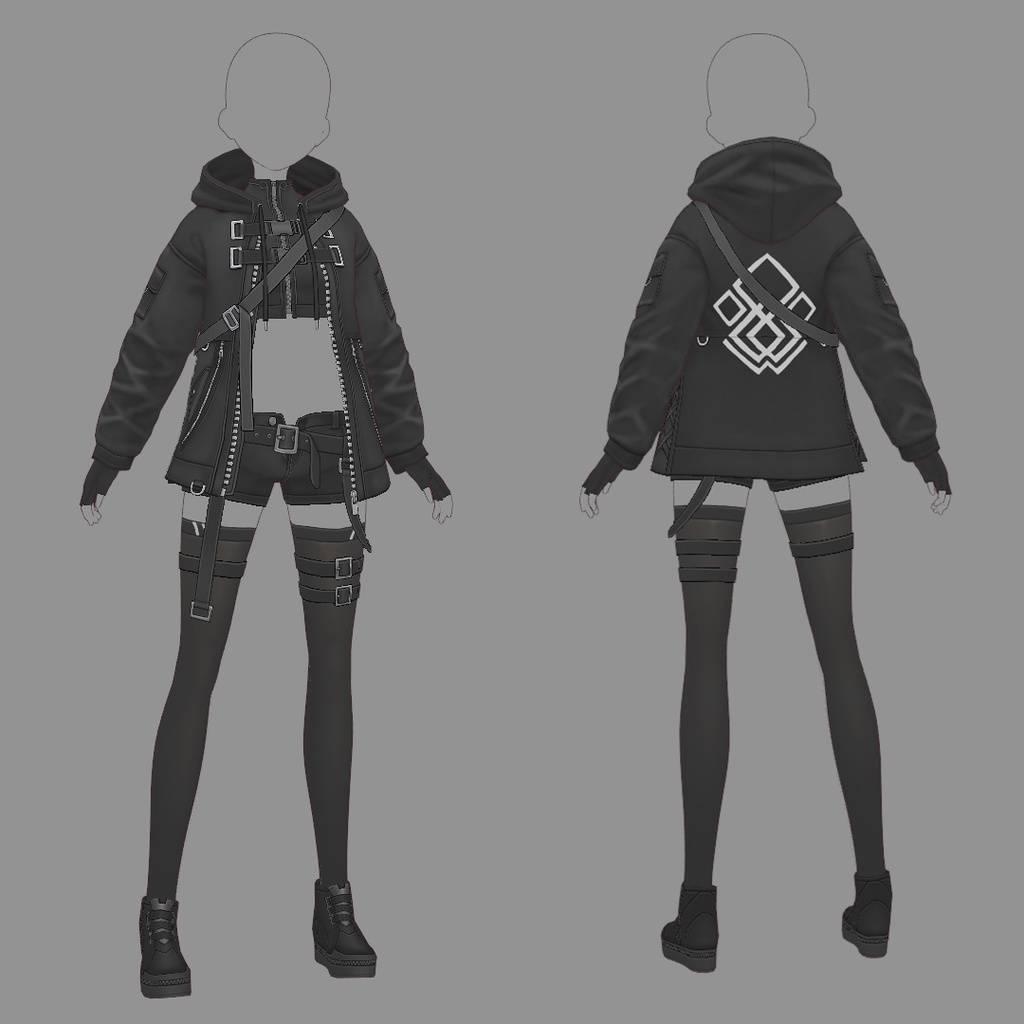 【VRoid texture 72】サイバーミリタリー REMAKE