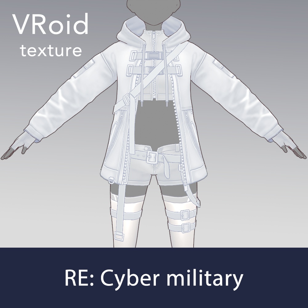 【VRoid texture 72】サイバーミリタリー REMAKE