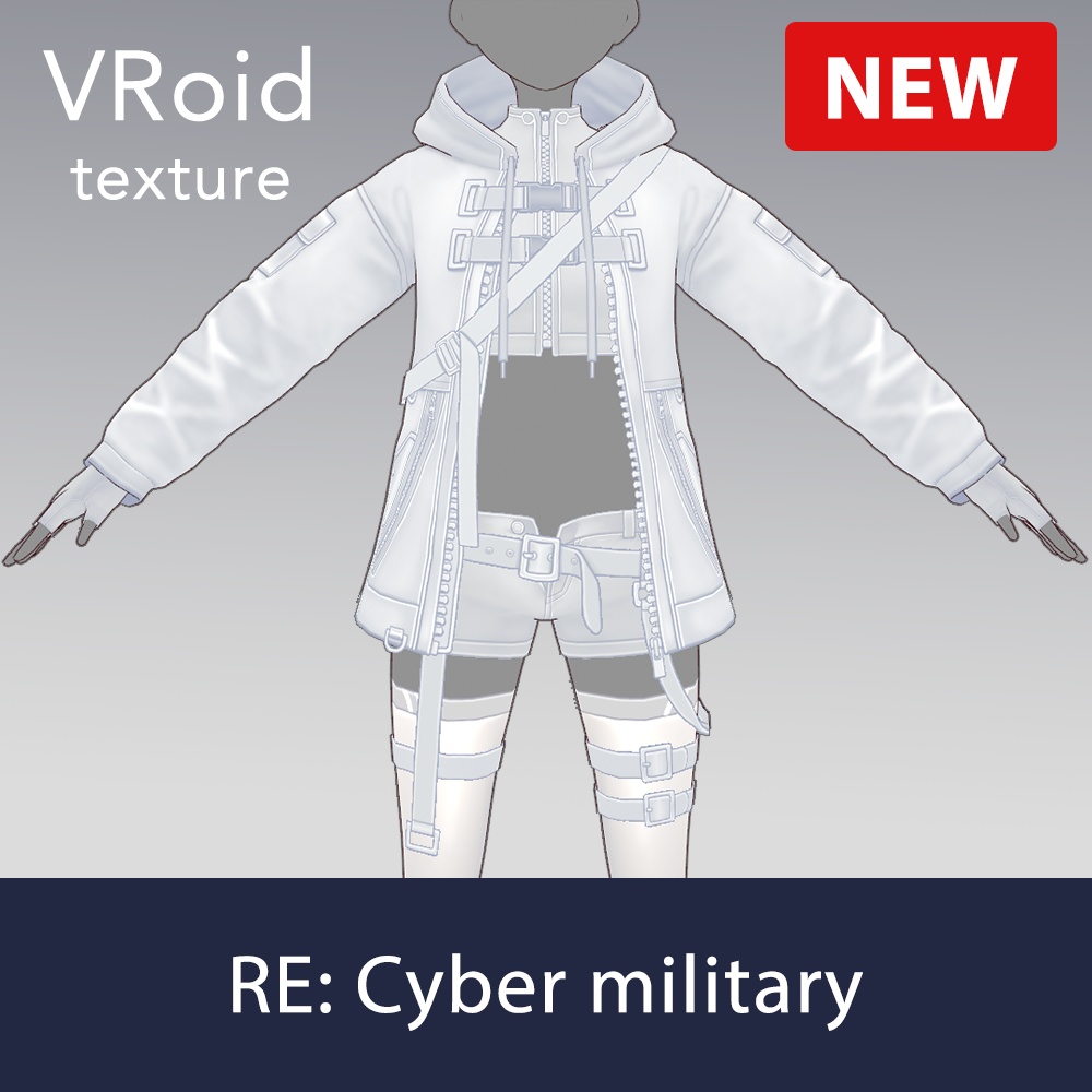【VRoid texture 72】サイバーミリタリー REMAKE