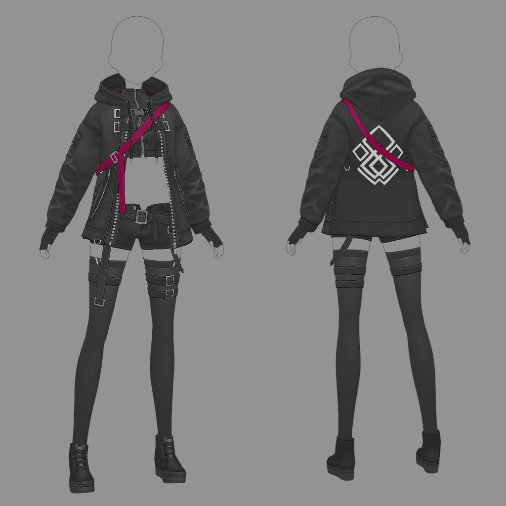 【VRoid texture 72】サイバーミリタリー REMAKE