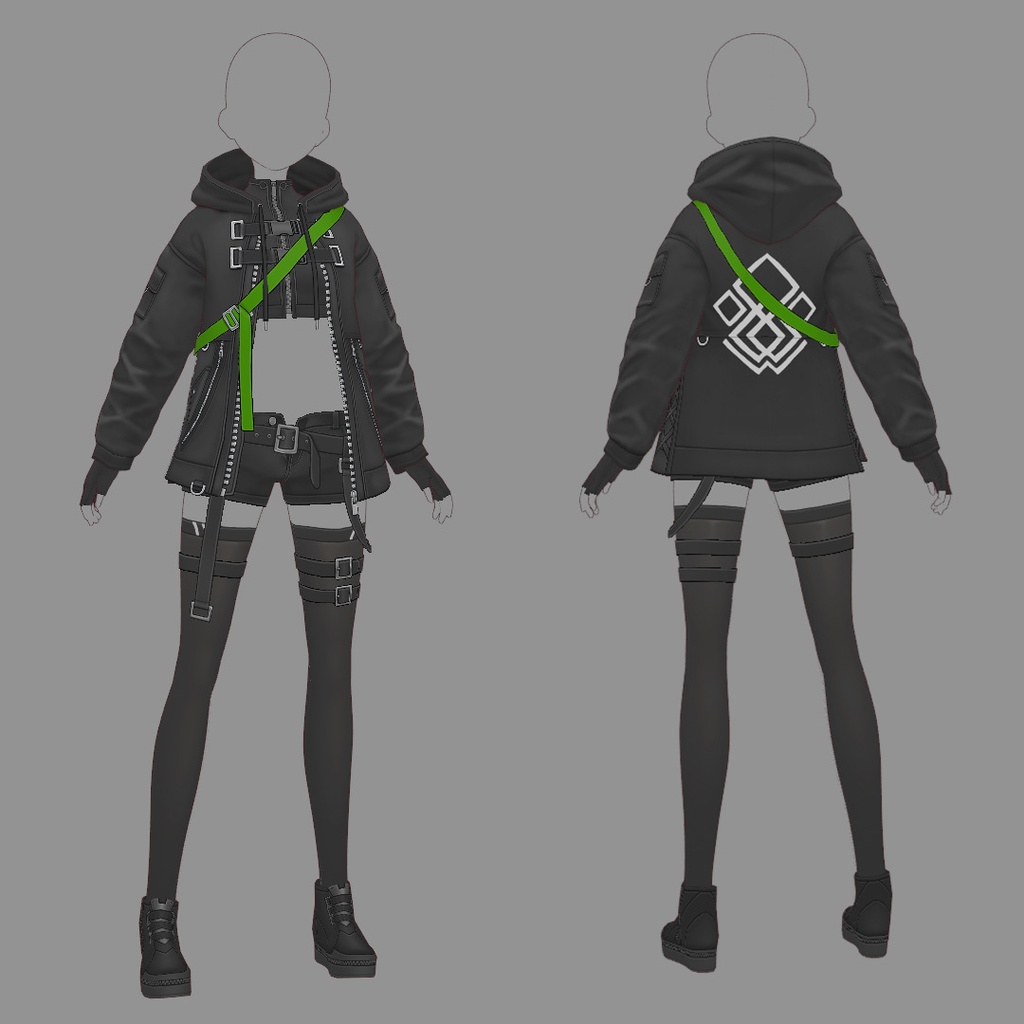 【VRoid texture 72】サイバーミリタリー REMAKE