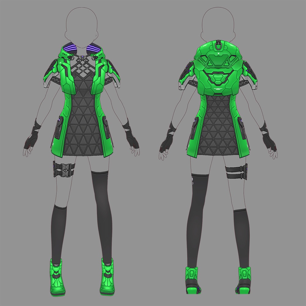 【VRoid texture 76】サイバーミリタリー19