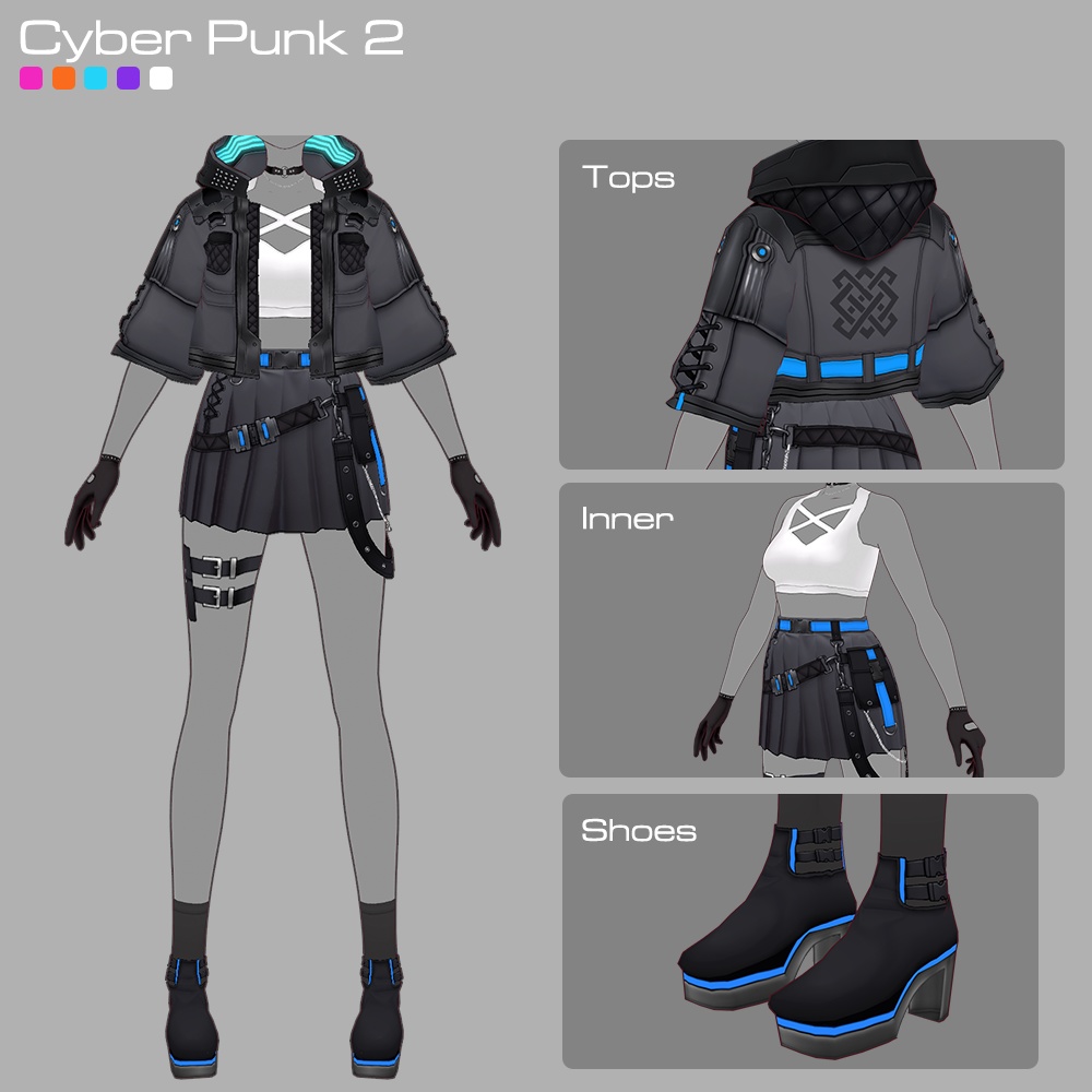 【期間限定 12/31(水)まで】VRoid用コスチューム3点セット B