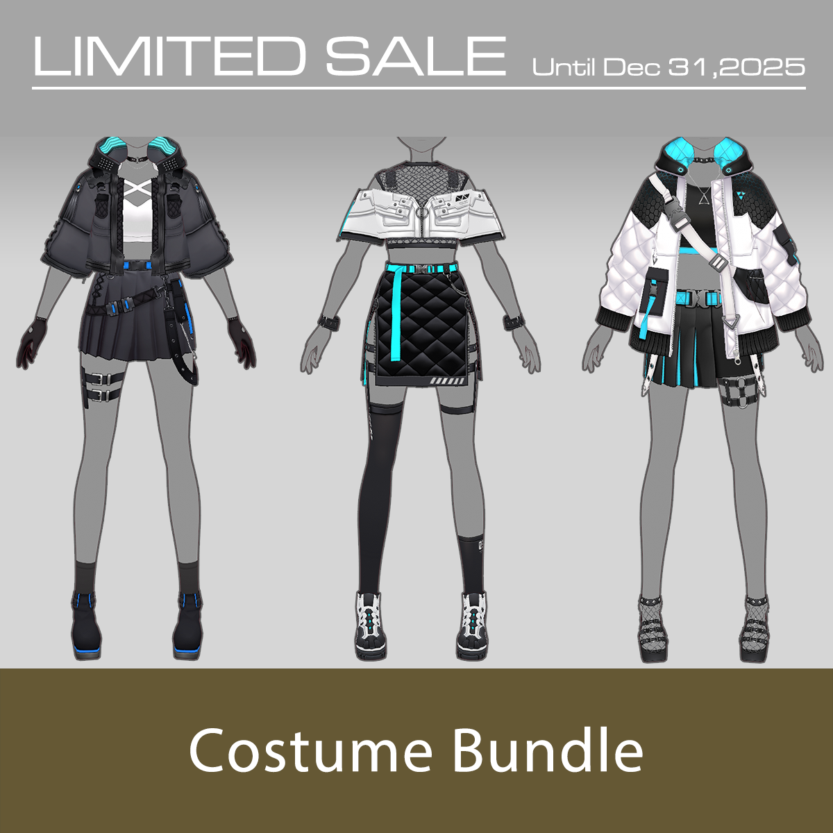 【期間限定 12/31(水)まで】VRoid用コスチューム3点セット B