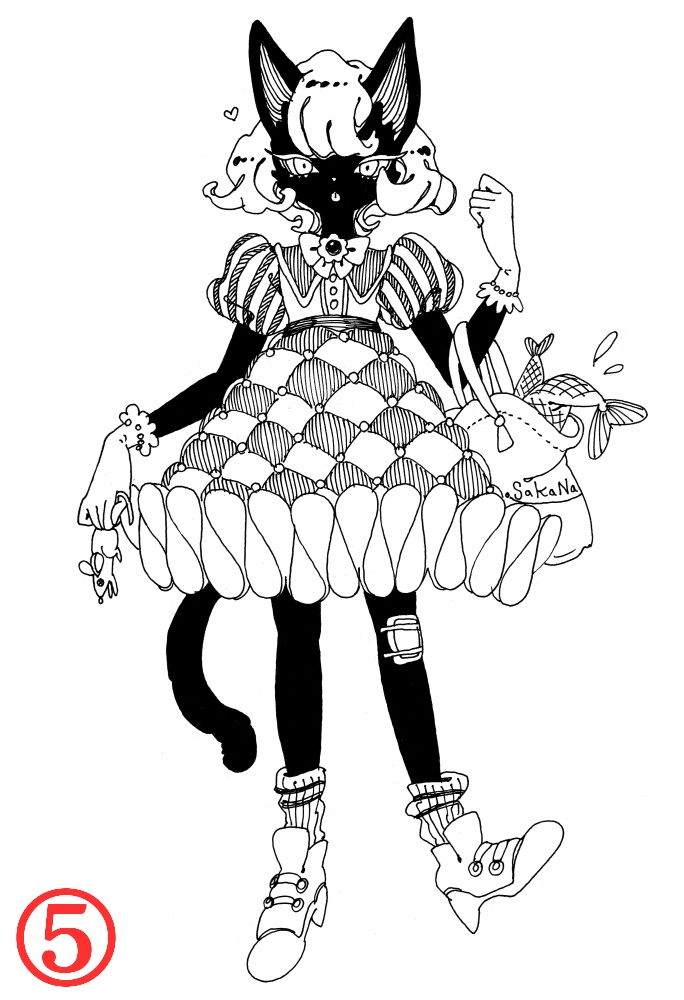 モノクロペン画①~⑥