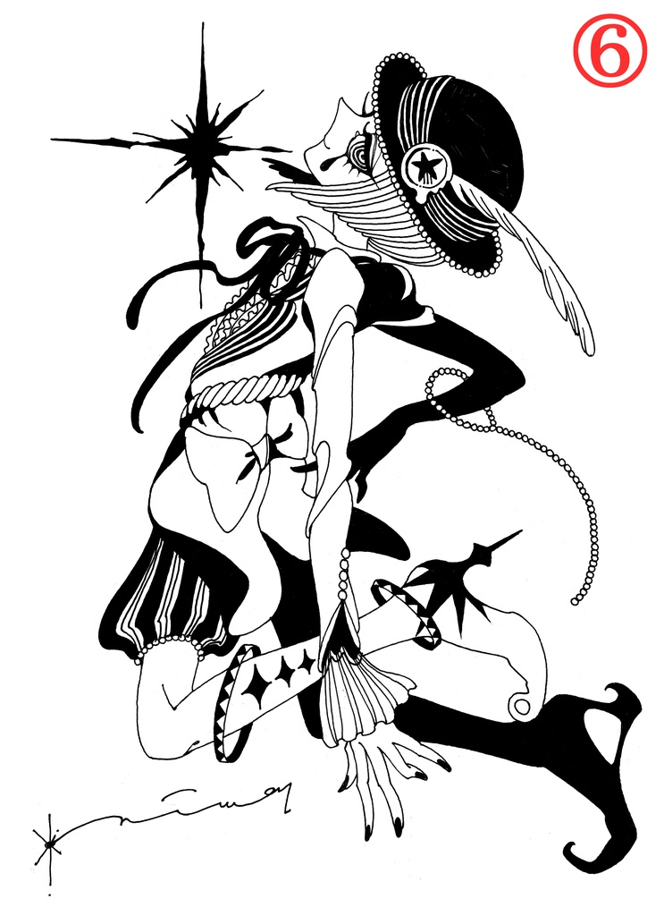 モノクロペン画①~⑥