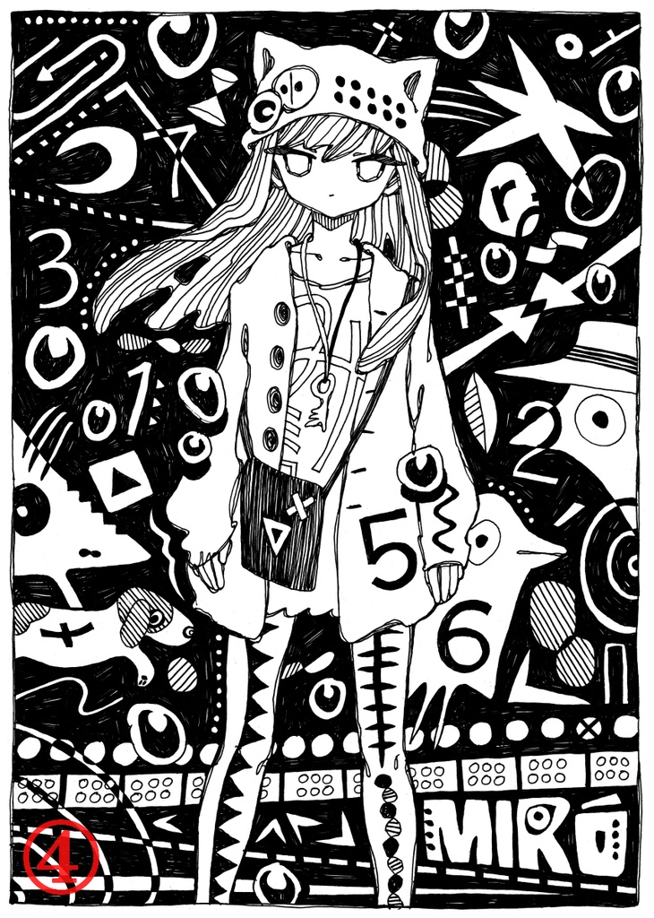 モノクロペン画①~⑥