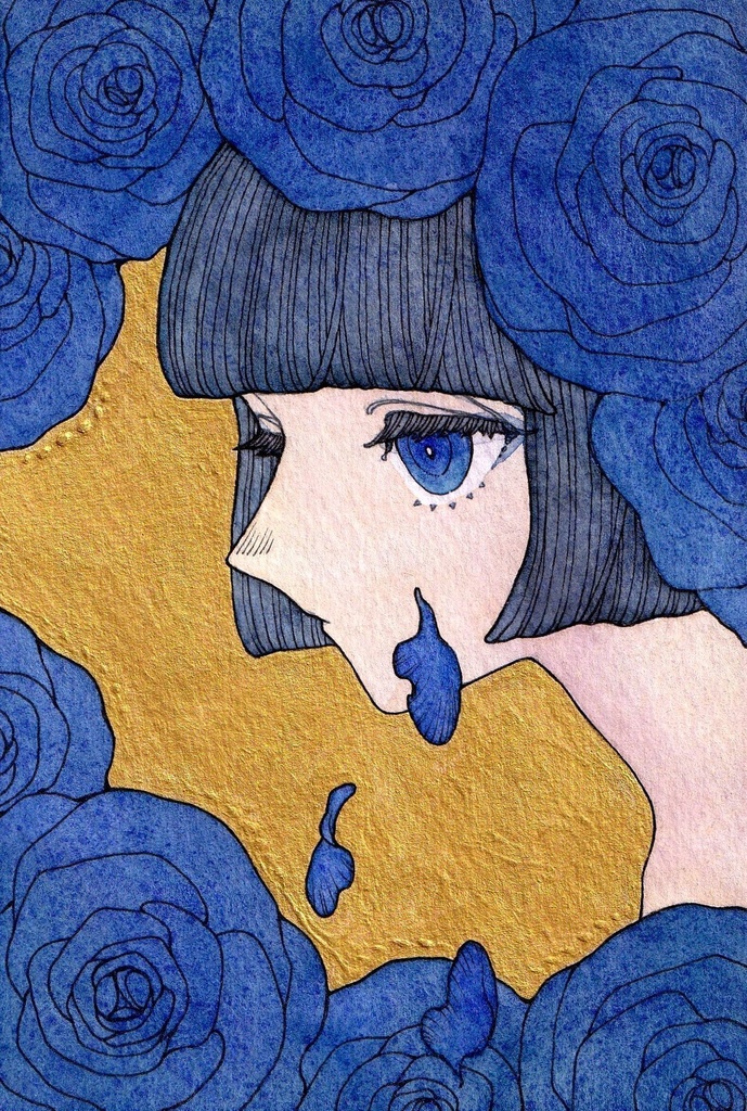 原画「青ばら憑き」