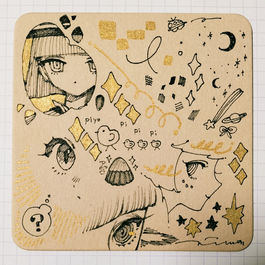 原画「らくがきコースター」