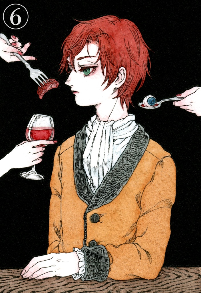 ハガキサイズ原画 ①~⑥