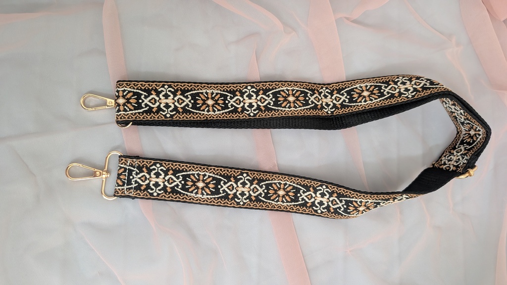 がま口ぬいバッグ用ショルダー紐（黒）