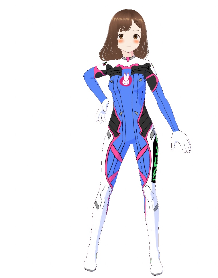 Vroid free Dva overwatch outfit
