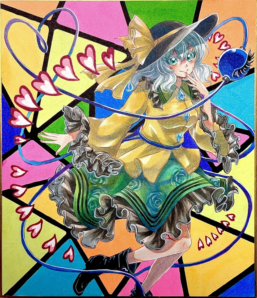 古明地こいし 手描きイラスト 小色紙