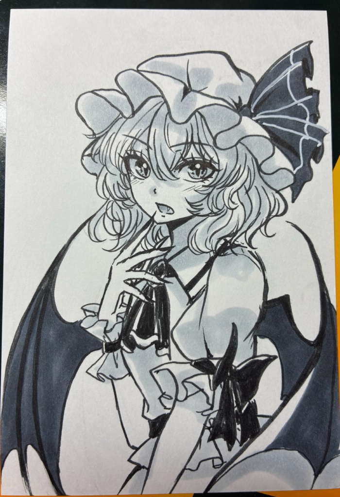 東方Project 手描きイラスト レミリア・スカーレット ポストカードサイズ