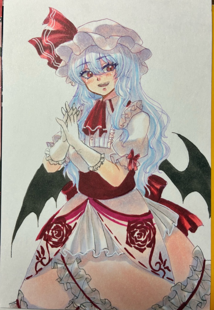 東方Project 手描きイラスト レミリア・スカーレット ポストカードサイズ