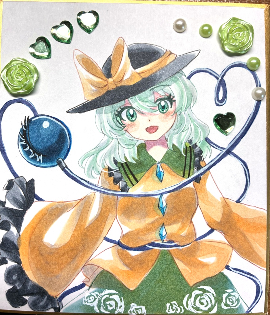 東方Project 手描きイラスト 古明地こいし ミニ色紙