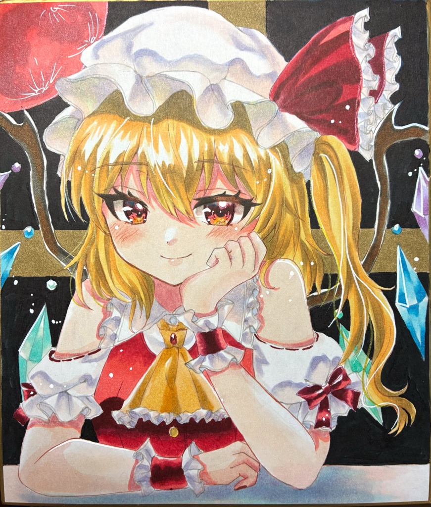 東方Project 手描きイラスト 小色紙  フランドール・スカーレット