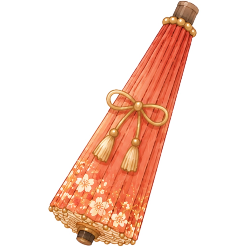 和傘クリップアート素材集|赤系|Japanese Wagasa Clipart 25PNG