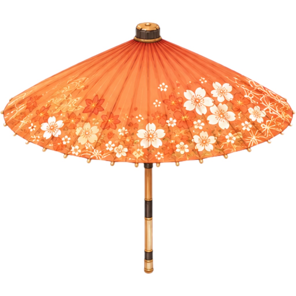 和傘クリップアート素材集|赤系|Japanese Wagasa Clipart 25PNG