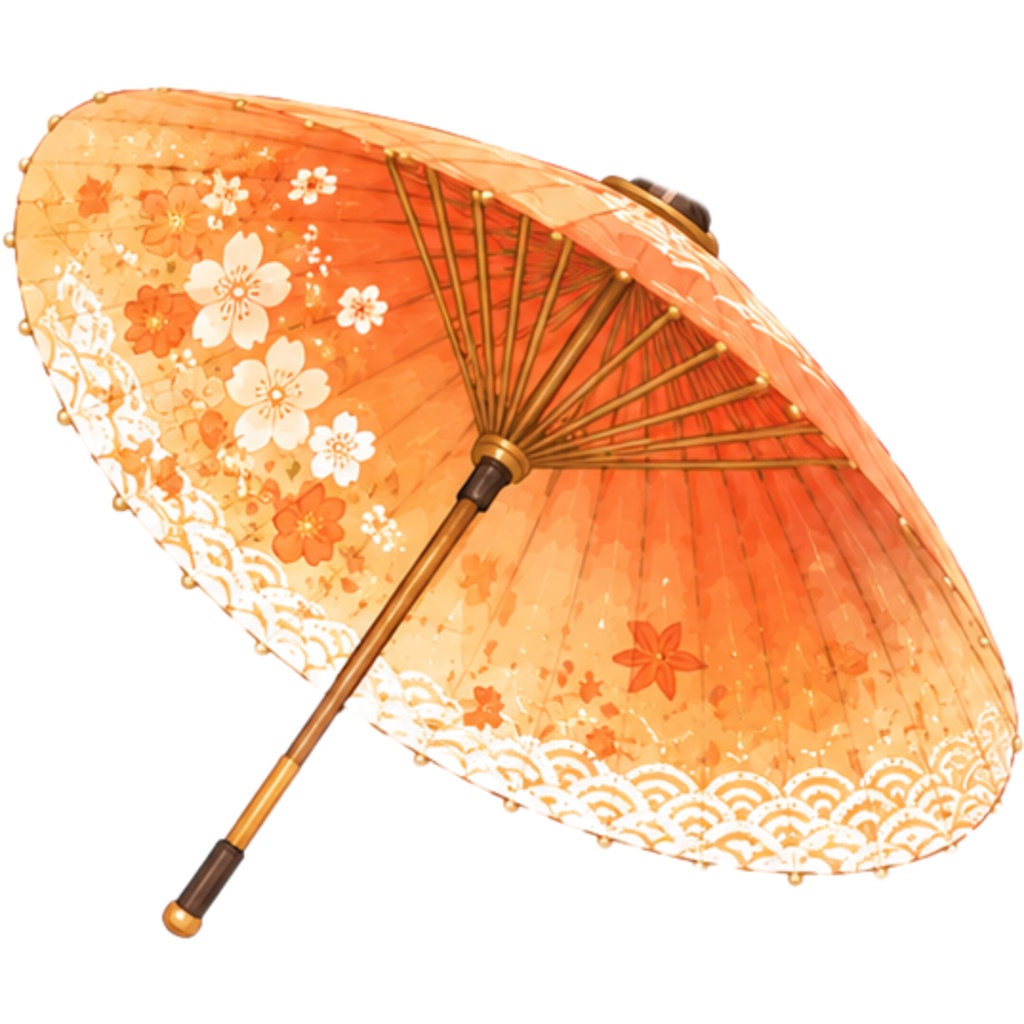 和傘クリップアート素材集|赤系|Japanese Wagasa Clipart 25PNG