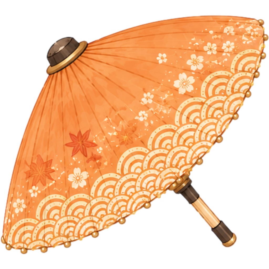 和傘クリップアート素材集|赤系|Japanese Wagasa Clipart 25PNG