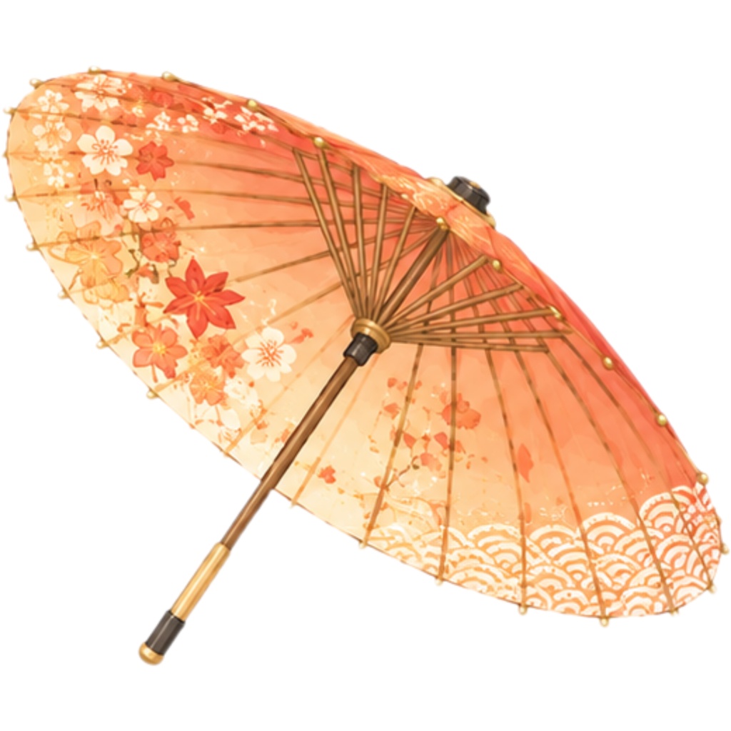 和傘クリップアート素材集|赤系|Japanese Wagasa Clipart 25PNG