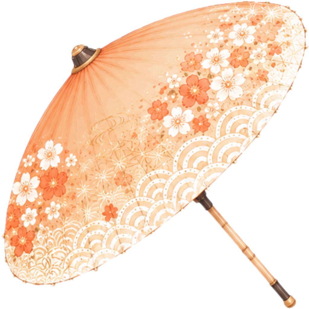 和傘クリップアート素材集|赤系|Japanese Wagasa Clipart 25PNG