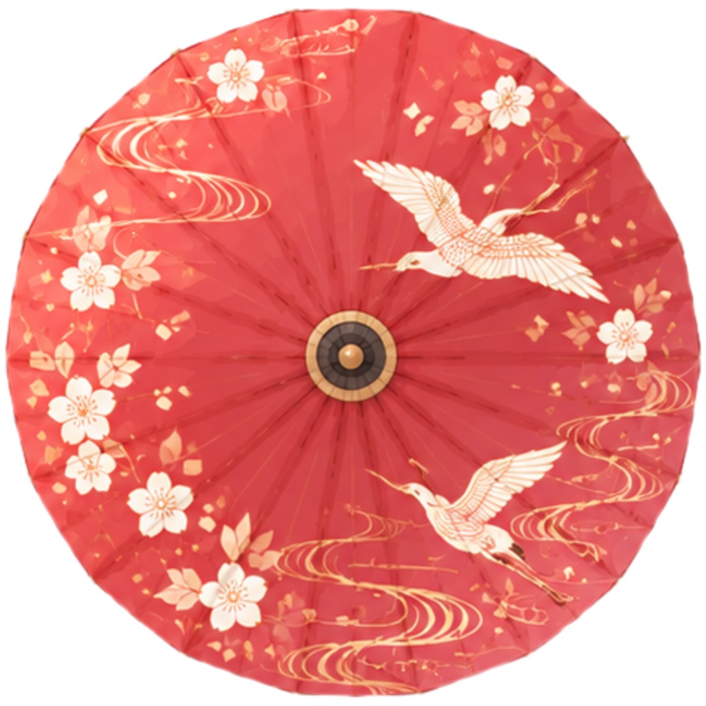 和傘クリップアート素材集|赤系|Japanese Wagasa Clipart 25PNG