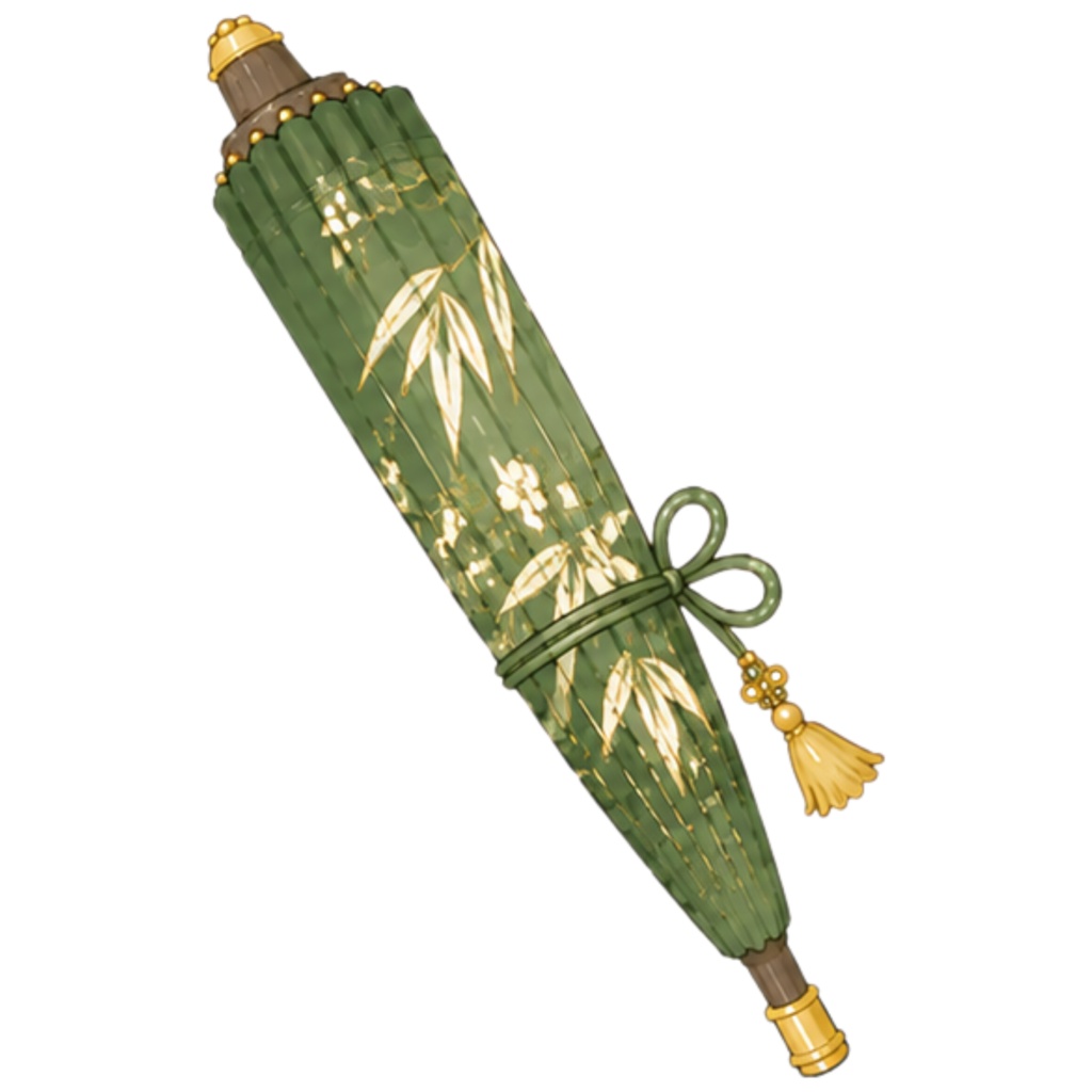 和傘クリップアート素材集|緑・黄系|Japanese Wagasa Clipart 25PNG
